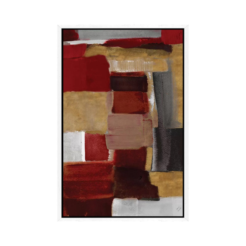 Red And Gold Light II by Lanie Loreth - Painting on Canvas, 66.04cm H x 45.72cm W x 3.81cm D, White Floater Framed