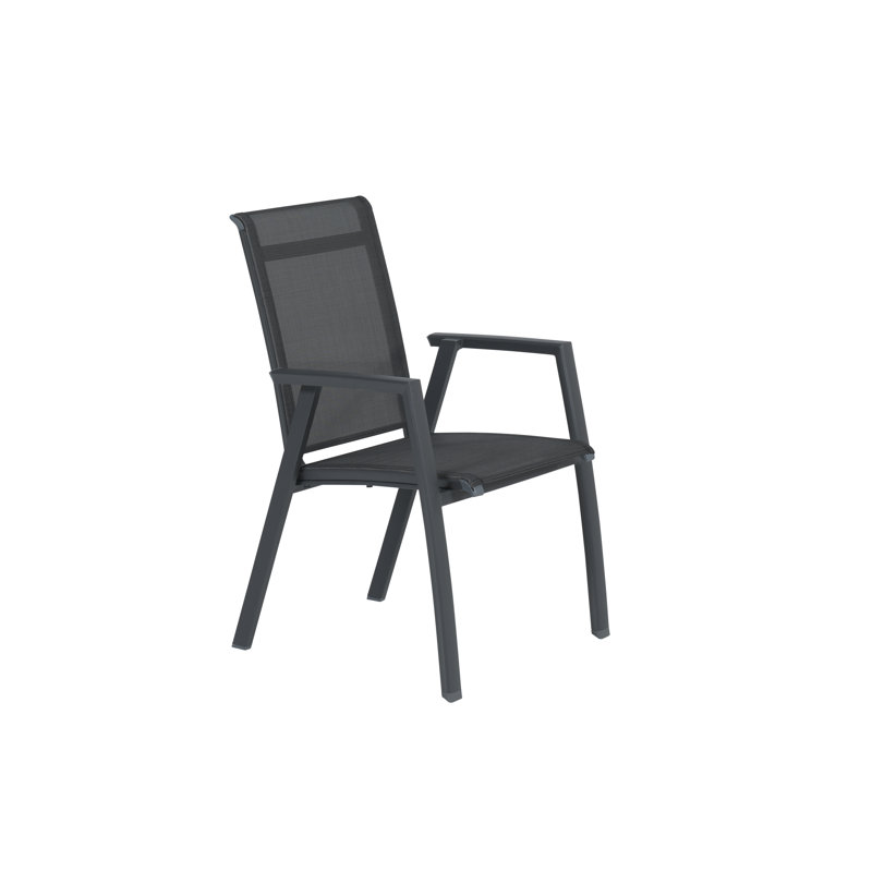 Getz Stacking Patio Dining Armchair, Coal black