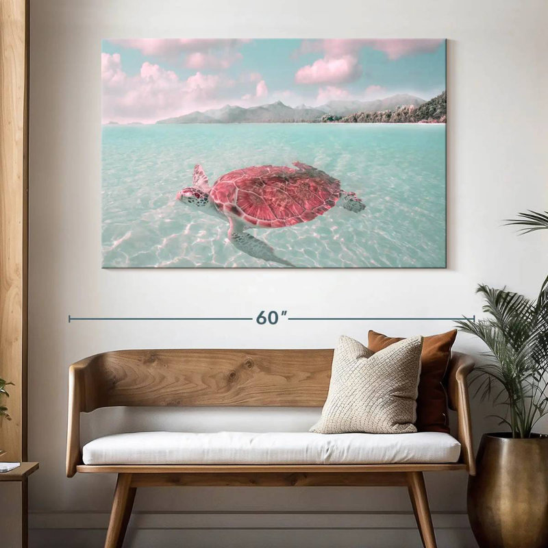 Brampt Sunbathing Turtle, 34" H x 51" W