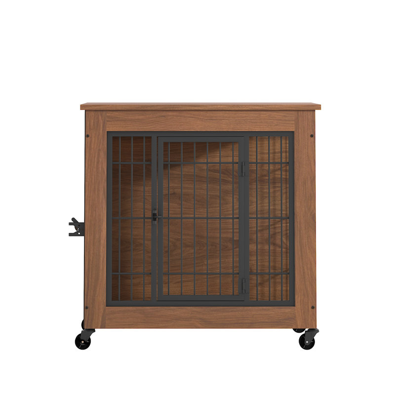 Meuble pour chien 27,2 "avec roulettes pour petits chiens, chenil en bois robuste, H 26,2 po x l 27,2 po x P 20,1 po