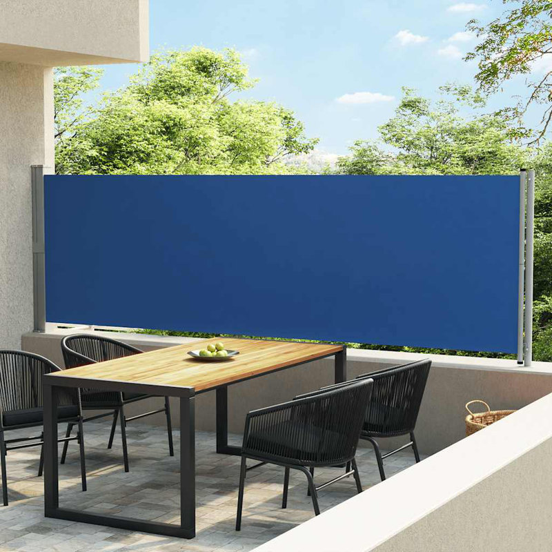 Dakota Fields 6cm W x 0cm D Fabric Cover Retractable Side Awning, Blue