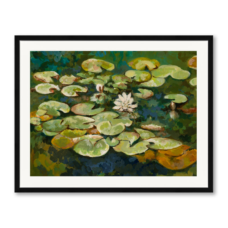 Serenity Lotus Pond I Print by Ruth Hayes, Black Framed Paper, 24" H x 30" W