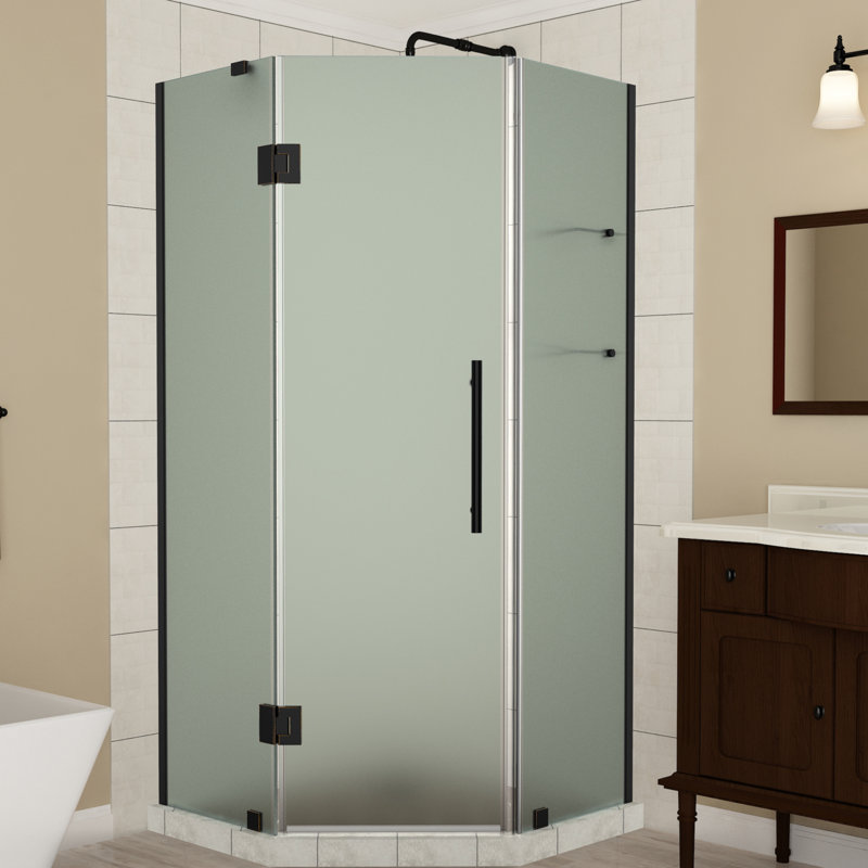 Merrick GS Hinged Frameless Shower Door, Oil Rubbed Bronze