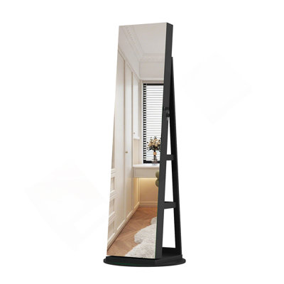 360°Swivel Jewelry Cabinet With Full Length Mirro