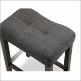 Sora Button Tufted Counter Height Saddle Stool, Set of 2