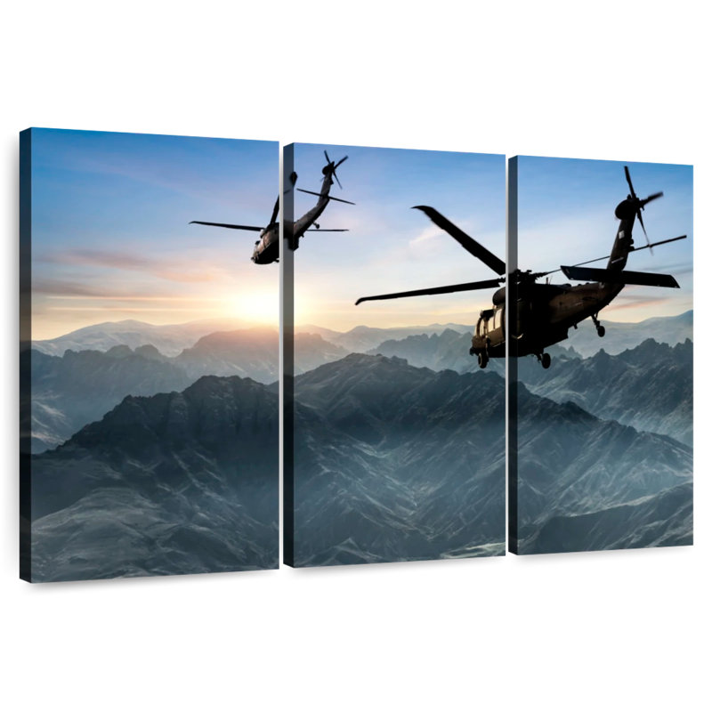 Mait Flying Military Helicopters, 48" H x 74" W