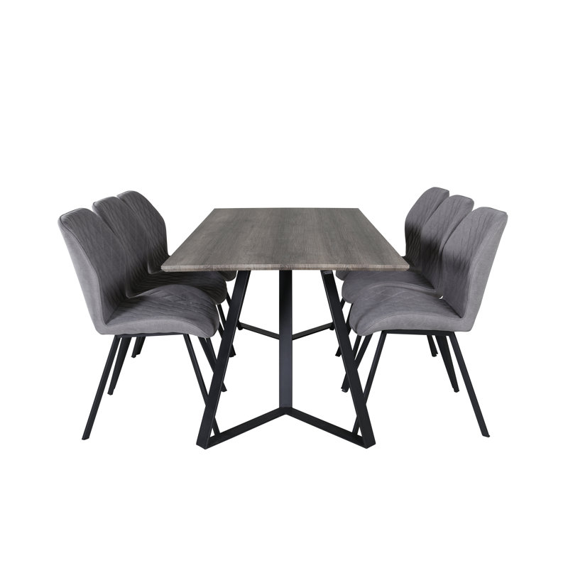 Rowe 6 - Person Dining Set, Grey