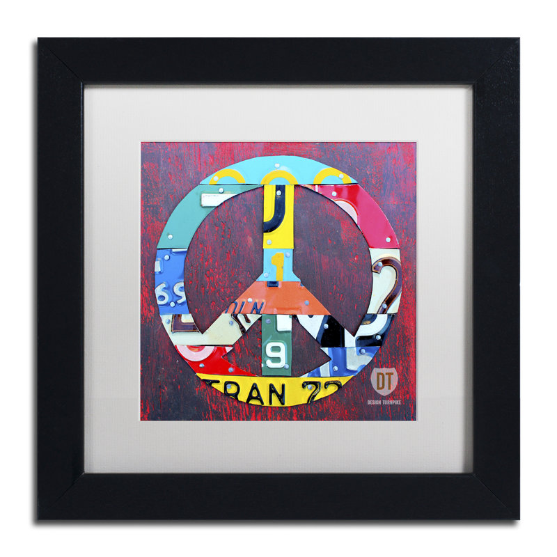 « paix par design turnpike », impression encadrée, H 11 po x l 14 po x P 0,5 po, Blanc