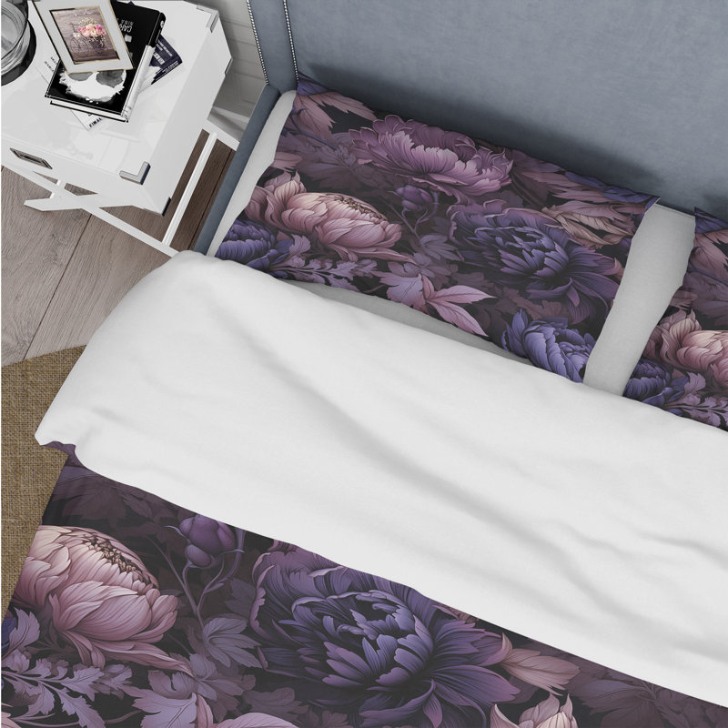 Gothic Botanicals Moody Patterns Duvet Cover, King Duvet Cover + 2 King Shams