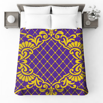 Couvre-lit matelassé mince mauve Baroque