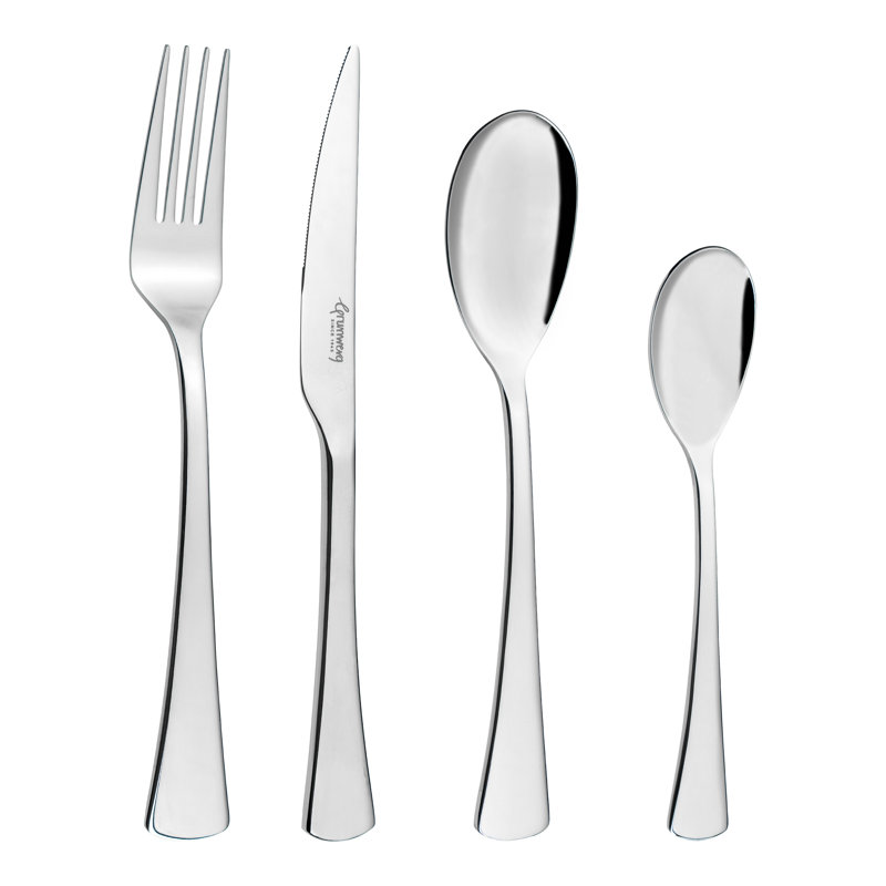 Grunwerg Drone 24 Piece Cutlery Set for 6 People, 18/10 Stainless Steel, 3.5mm Gauge