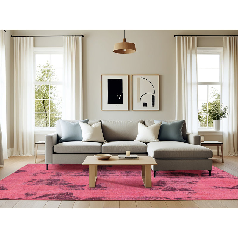 100% Machine Washable Abstract 1365 Area Rug, Rectangle 6' x 9'