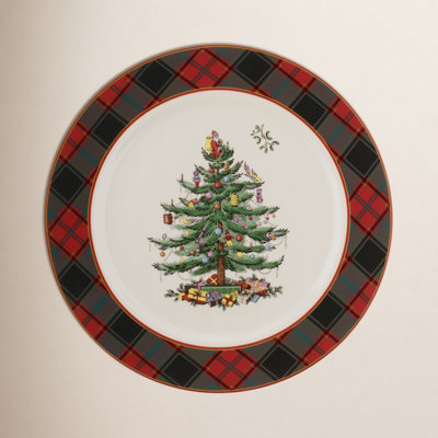 Christmas Tree Tartan 11" Dinner Plate