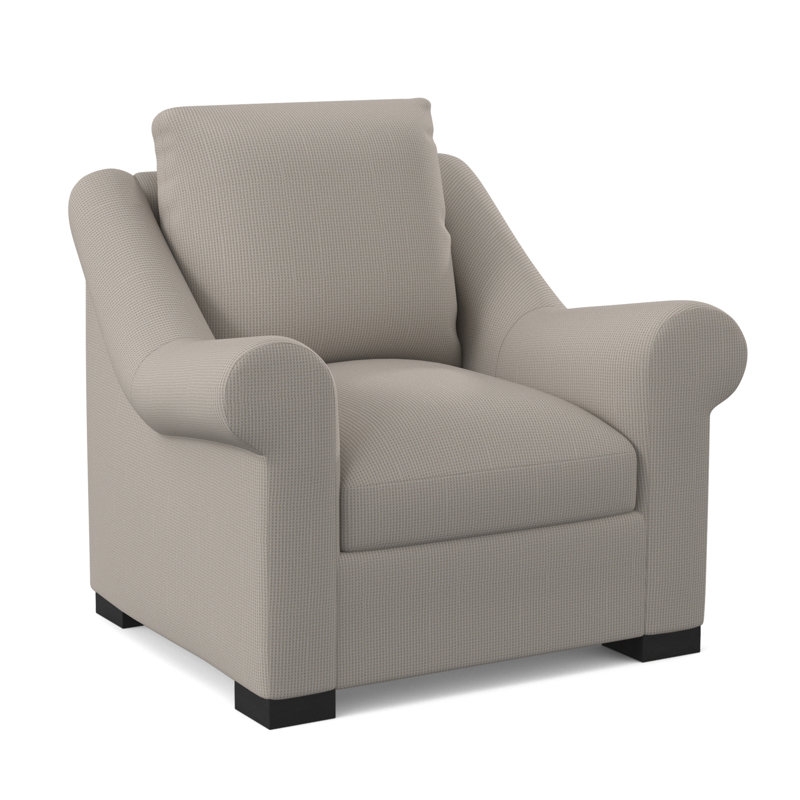 Canyon Sunbrella® and Boucle Armchair, Elise Harbor 100% Polyester, Espresso