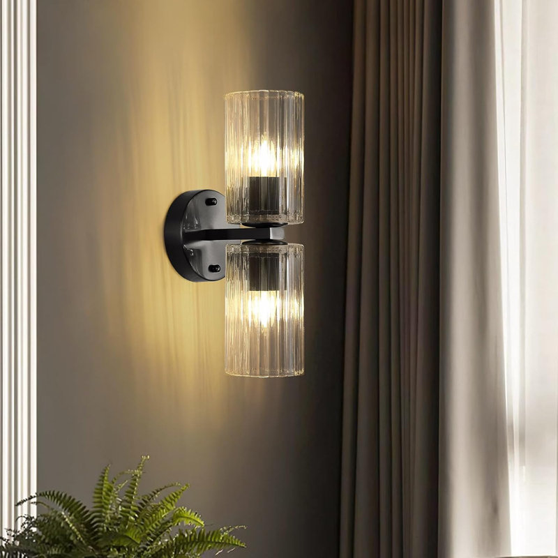 Glass Wall Light, Matte Black