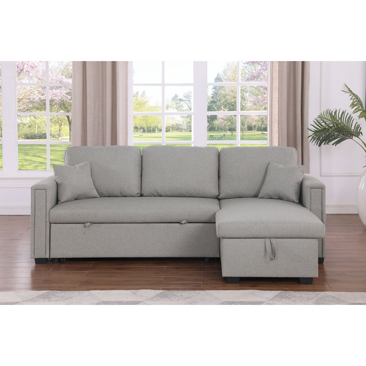 Ebern Designs Dishaan Convertible Sleeper Sofa with Reversible Chaise ...