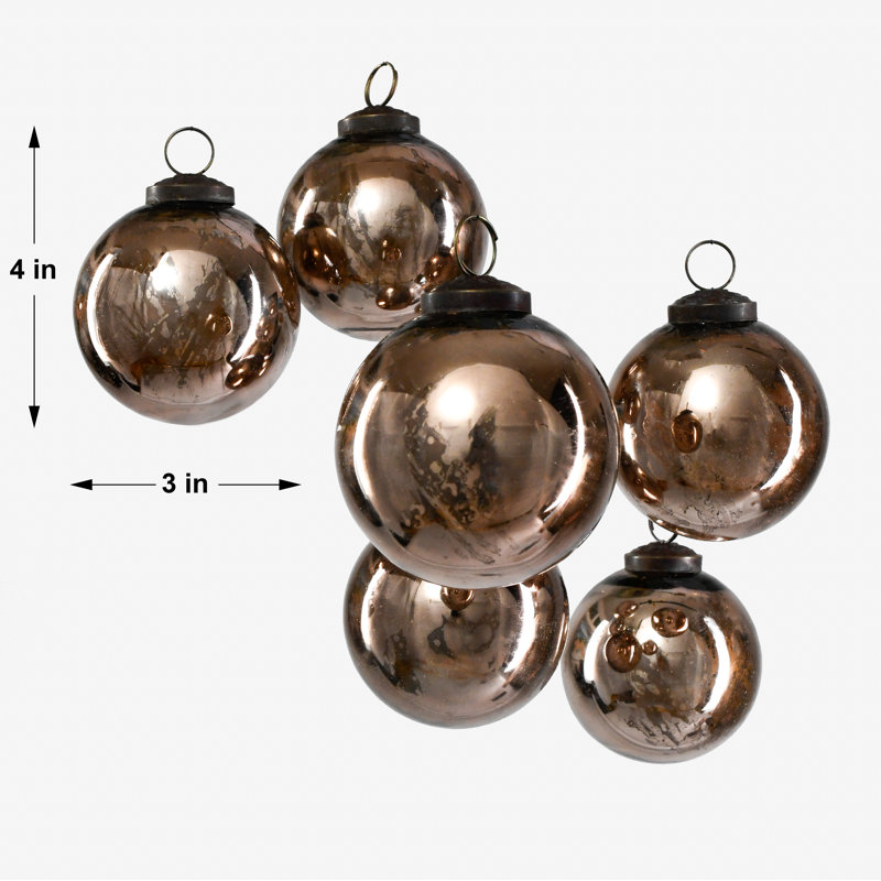 Ornement en forme de boule décorative en verre, Bronze antique