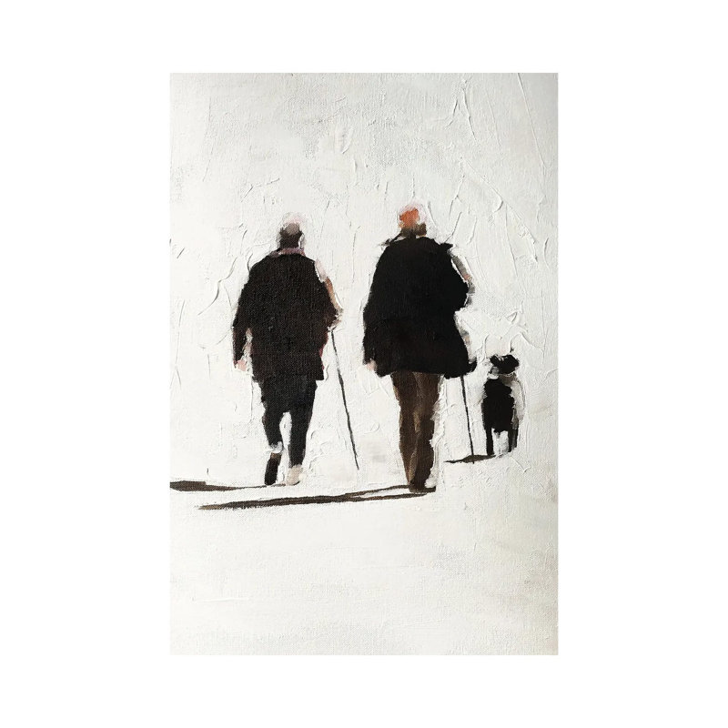 Couple And Their Dog by James Coates - No Frame Gallery-Wrapped Canvas Giclée on Canvas, 30.48cm H x 20.32cm W