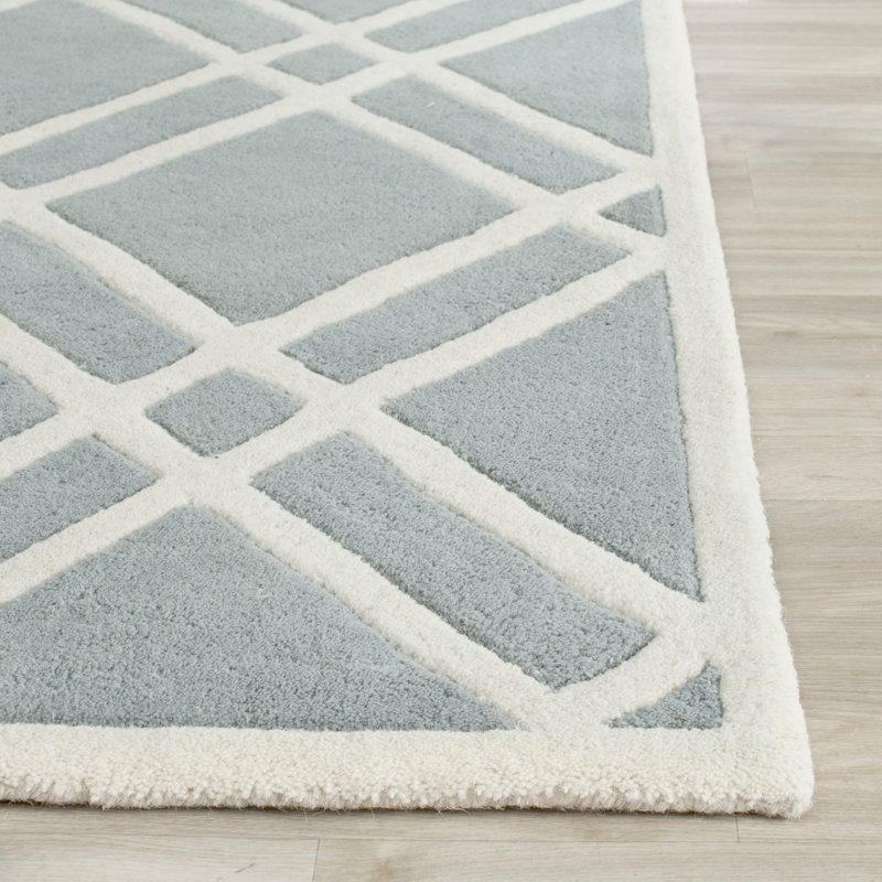 Terlton Geometric Wool Hand Woven Area Rug, Rectangle 91 x 152cm