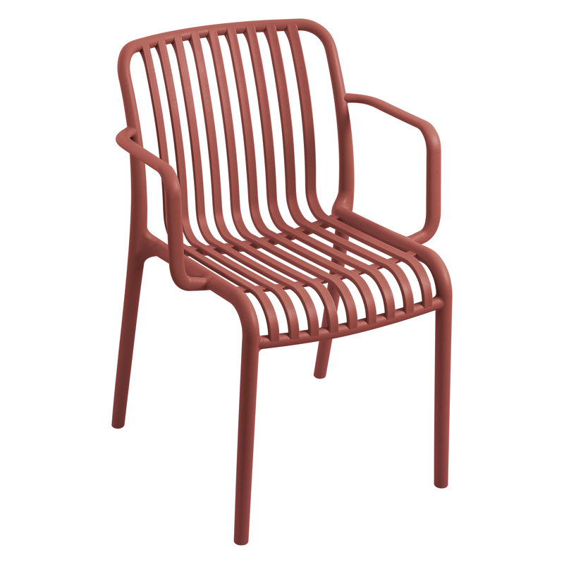 Chaises de salle à manger d'extérieur empilables, chaises de patio sans assemblage, fauteuils en plastique résistant aux intempéries (ensemble de 4)