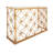 Beritan Metal Weathered Geometric Gold Console Table with Mirrored Glass Top