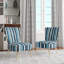 Élégant motif à rayures bleu et blanc - Chaise d'appoint rembourrée moderne et contemporaine