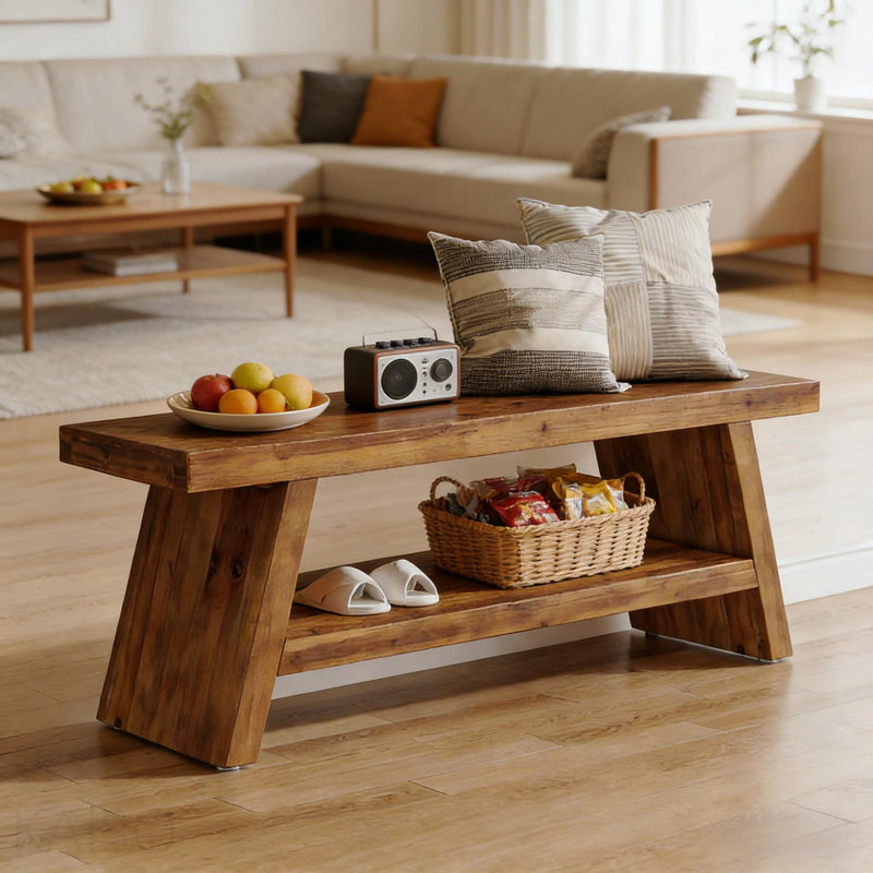 Rectangular Shoe Storage Bench, 2-Tier for Entryway/Bedroom