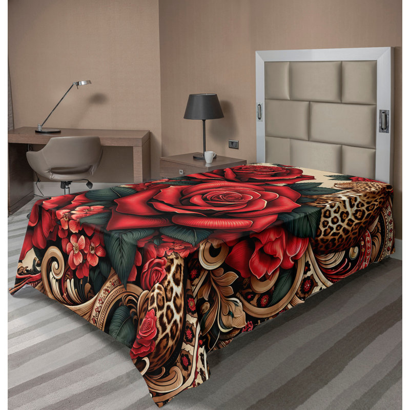 Polyester Floral Flat Sheet, Twin Extra Long