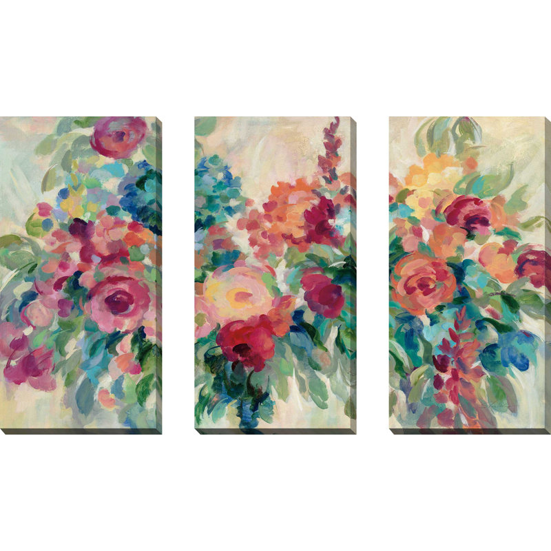 "Flower Market", ensemble de 3 impressions sur toile