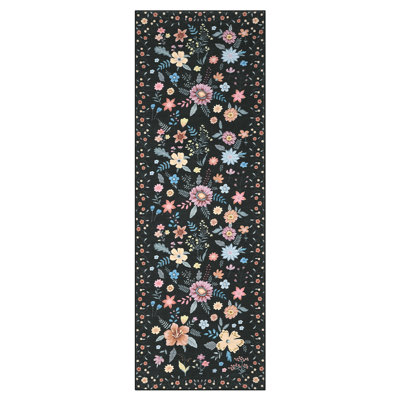 Floral Machine Washable Rug for Living Room Romantic Indoor Carpet for Home Decor Aesthetic Non-Slip Rug for Bedroom Dining Room Office Nursery Playroom Teen Dorm