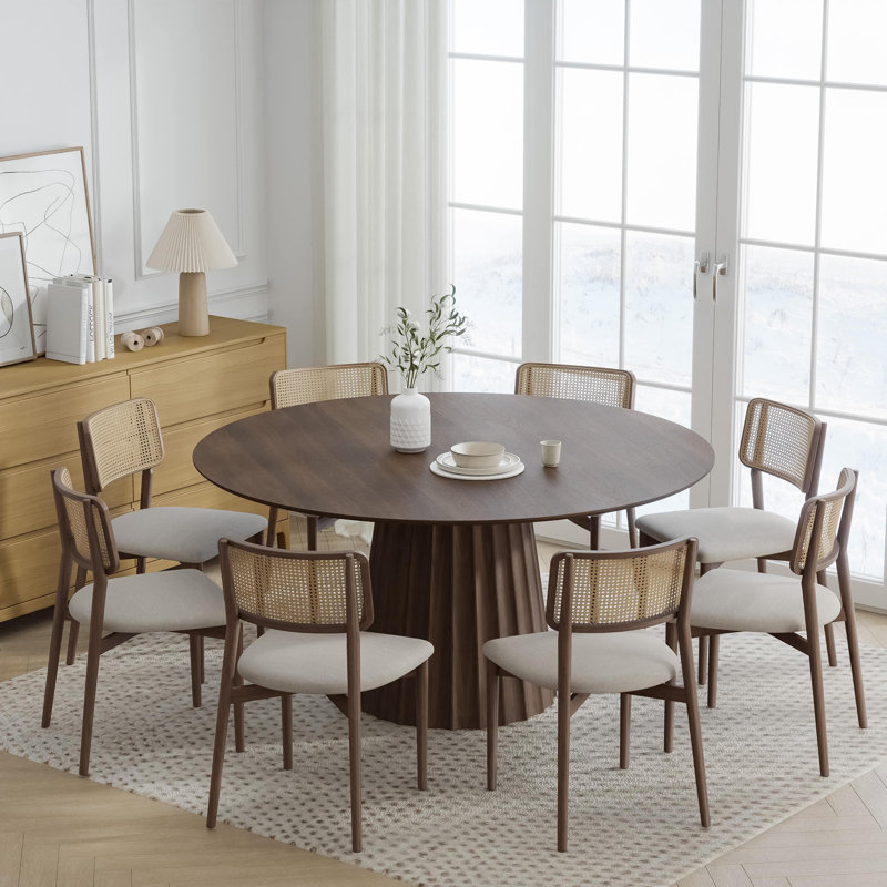 Table de salle à manger en bois massif, H 30 po x L 60 po x l 60 po, Noyer