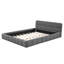 Multi-Sizes EU & UK Upholstered Bed, Modern Cloud Low-Height Bed Frame with Padded Flange Edge & Embedded Design, Beige/Grey Linen-423385466-426914020