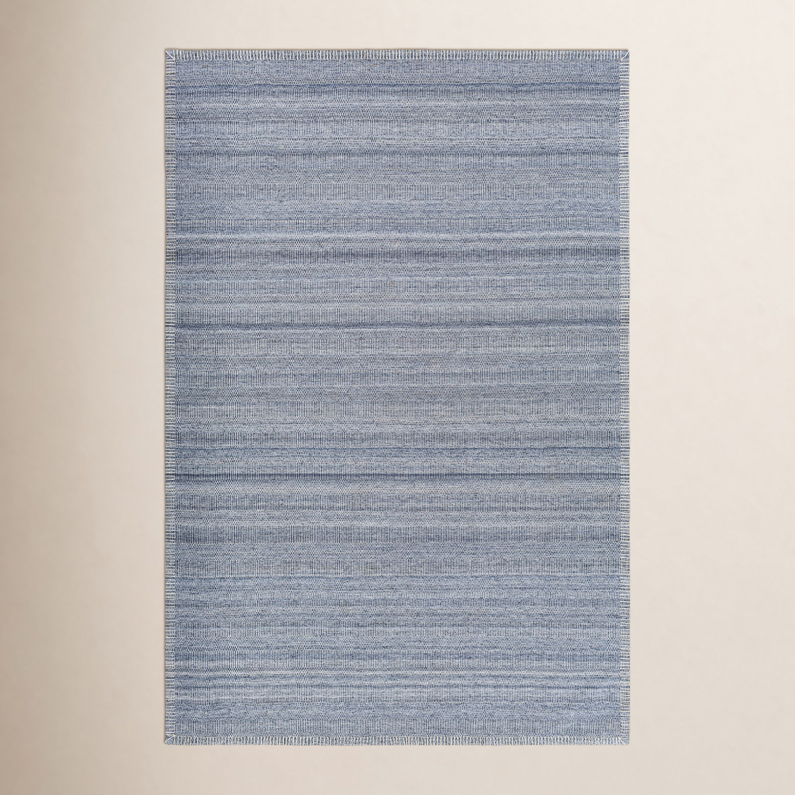Eljah Denim Hand-Woven Flatweave Rug, Rectangle 8'10" x 12'