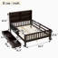 Lit plateforme en bois avec tableau noir, tiroirs et tablettes de rangement, meubles pour enfants peu encombrants