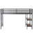 Twin Loft Bed - Metal Frame With Shelf, Easy Climbing, Noise, , Safe For Bedroom Junior Shelf Frame, Wood Space Saving
