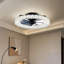 Ventilateur de plafond encastré 19,7 pouces avec ensemble de DEL, commande à distance, moteur à courant continu à 6 vitesses et conception en cage noire pour la cuisine ou la chambre à coucher