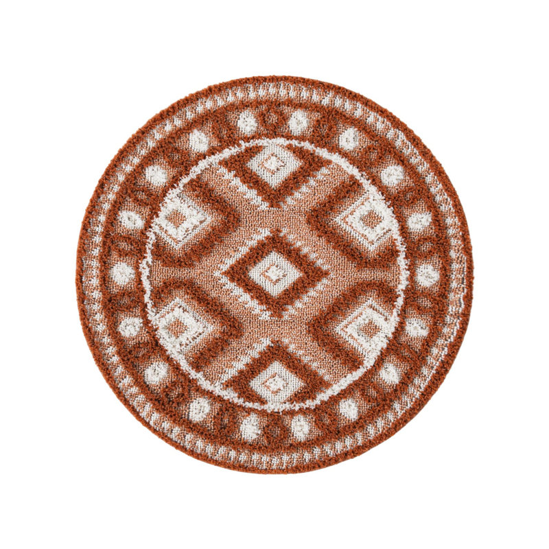 Jiawei Geometric Indoor Rug, Round 3'3"