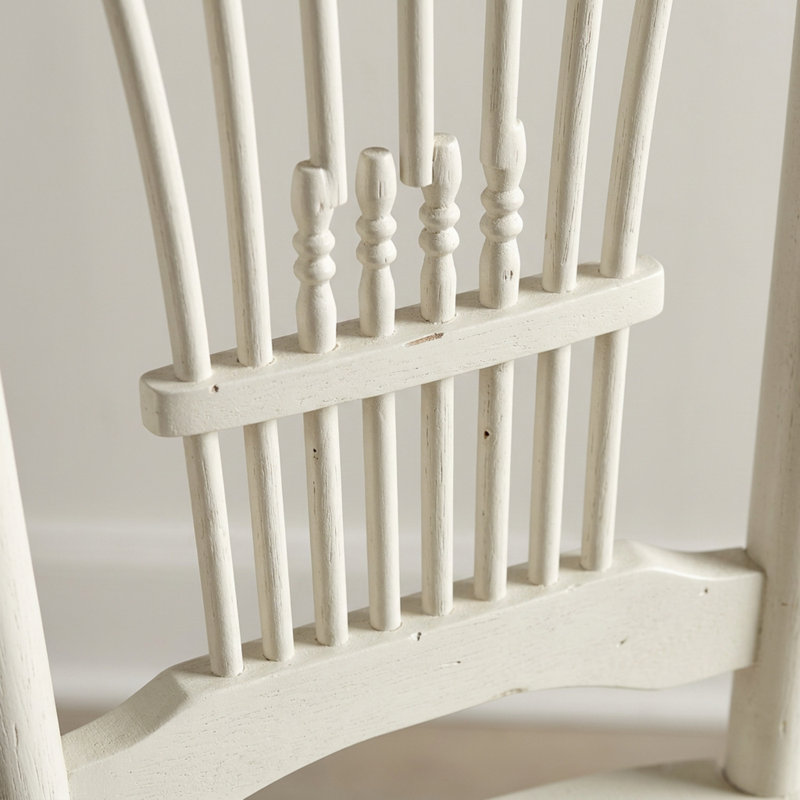 Ensemble de table à manger rectangulaire 7 pièces en bois d'hévéa blanc lin
