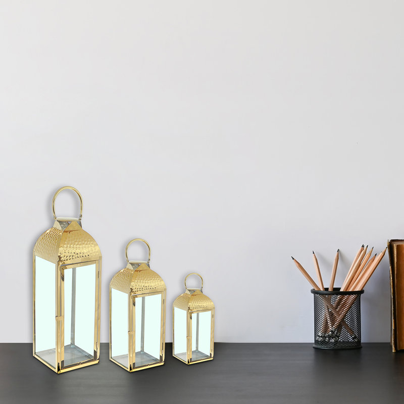 Ensemble de 3 lanternes imbriquées en métal