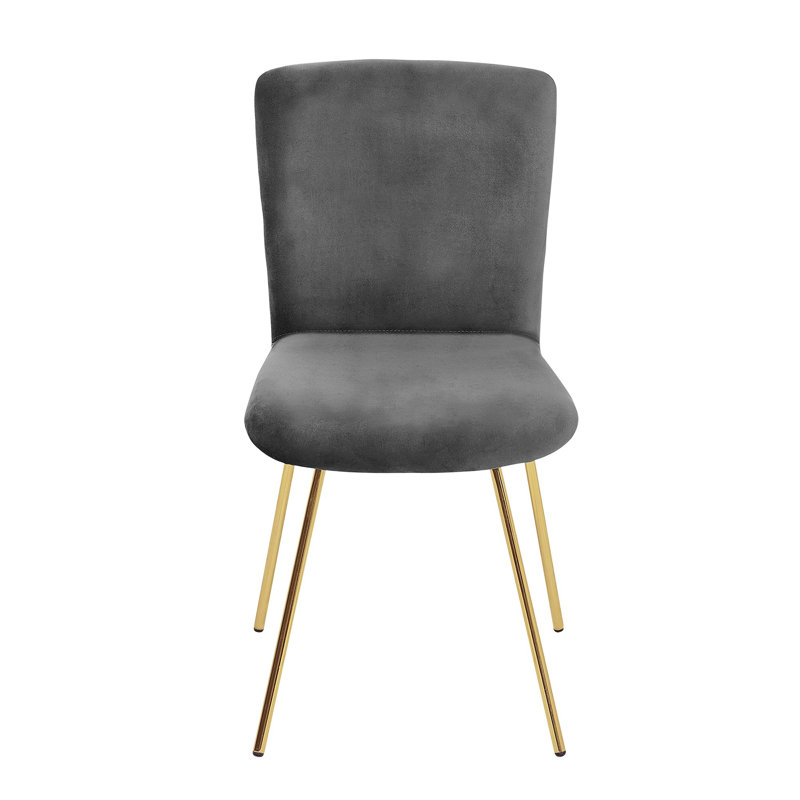 Jasmine 40cm H Velvet Upholstered Side Chair, Grey