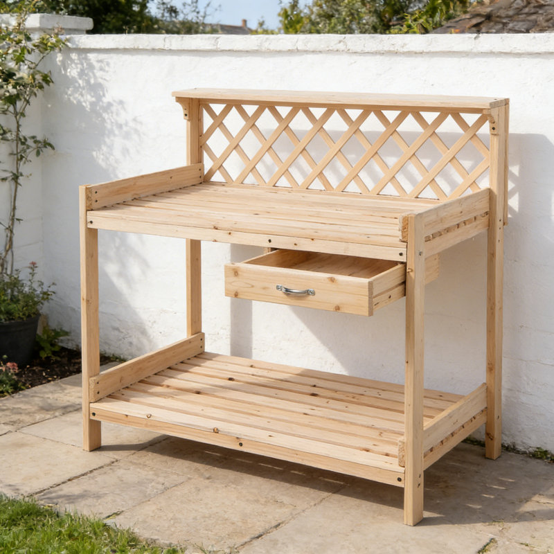Manufactured Wood Potting Bench, Brown