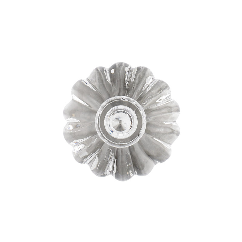 Expression 1 3/32" Diameter Round Knob, Clear/Brushed Nickel