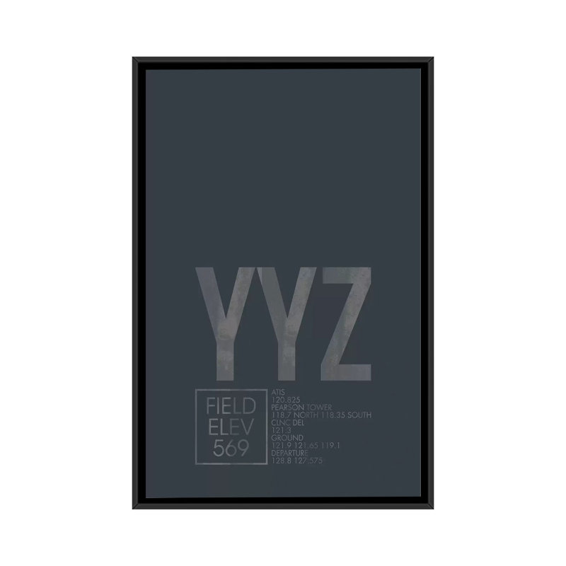"Air Pearson", art textuel sur toile, H 26 po x l 18 po x P 1,5 po, Toile avec cadre noir, Pas de tapis