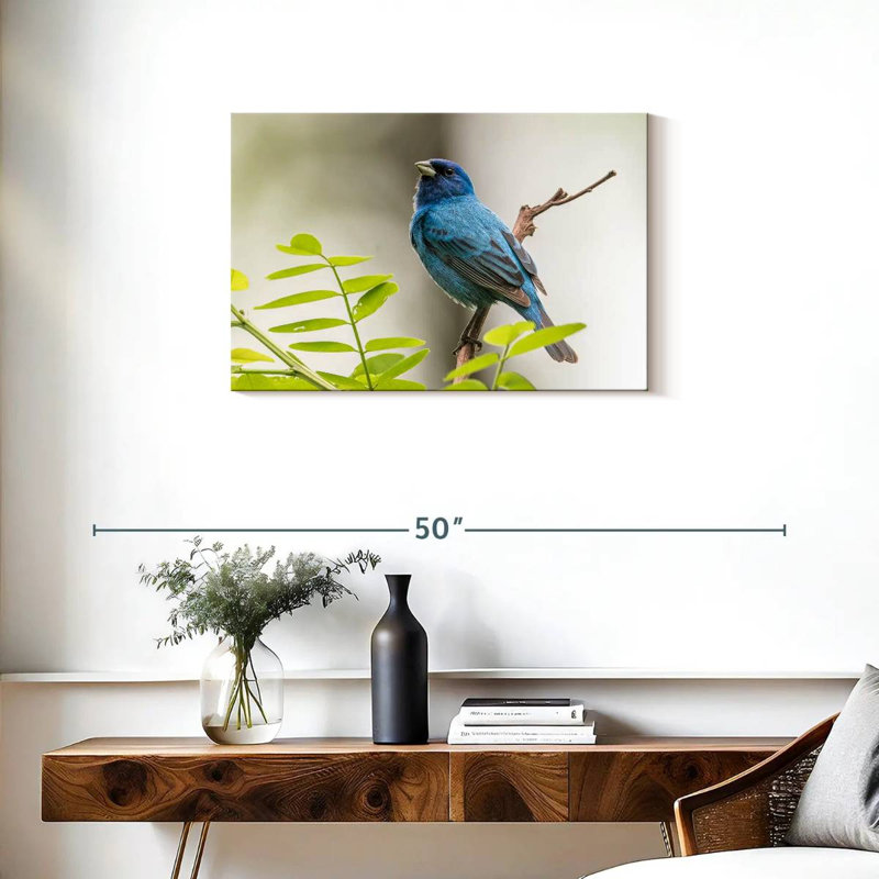 Brampt Indigo Bunting Bird, 20" H x 30" W