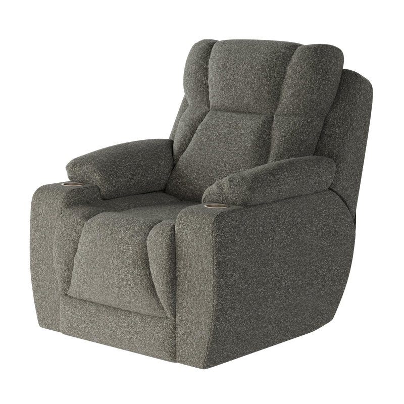 Fauteuil inclinable près du mur pour homme, Gris anthracite, Chenille