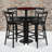 Naro 24'' Round Laminate Table Set with Round Base and 4 Ladder Back Metal Barstools-68073109-24678187