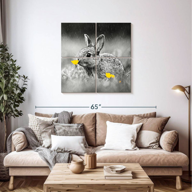 Brampt Bunny Sniffing Flower Pop, 38" H x 38" W