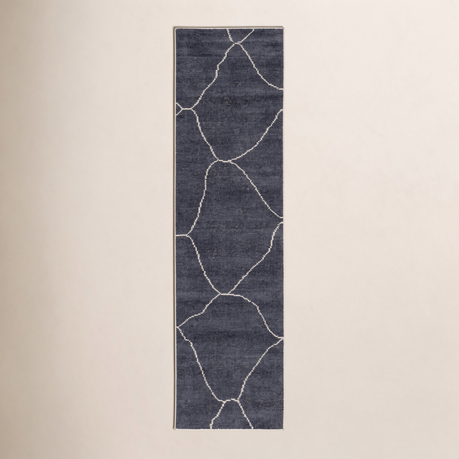Rowan Black White Hand-Loomed Geometric Rug, Runner 2'6" x 10'