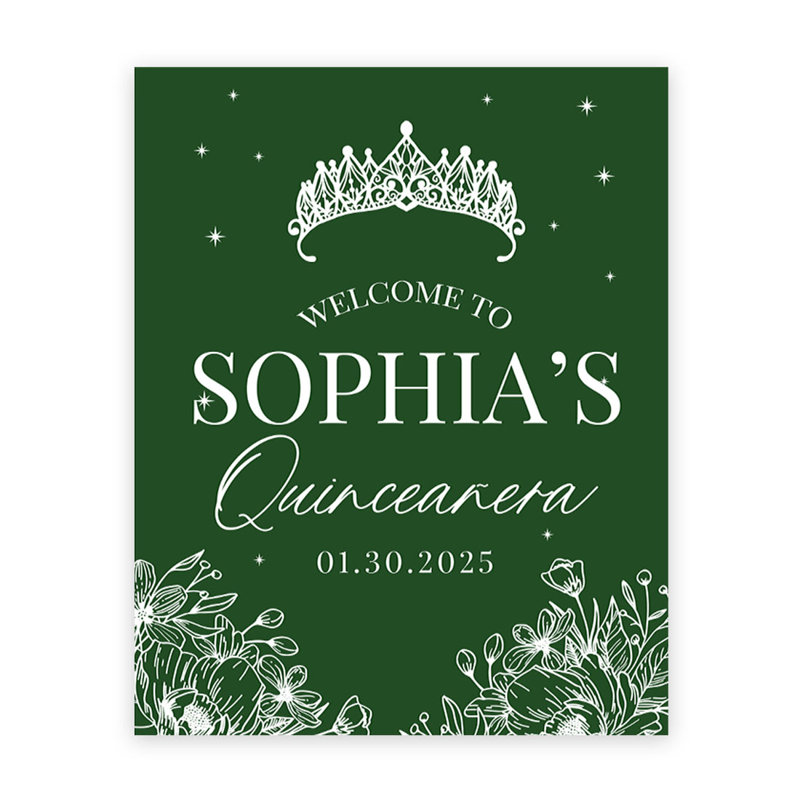 Grand panneau de bienvenue personnalisé Quinceañera, Oui
