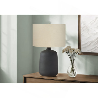 Lighting, 24 po, lampe de table, céramique, abat-jour, contemporain